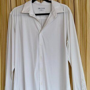Zara Men’s White Slim Fit Dress Shirt XL Long Sleeve Classic